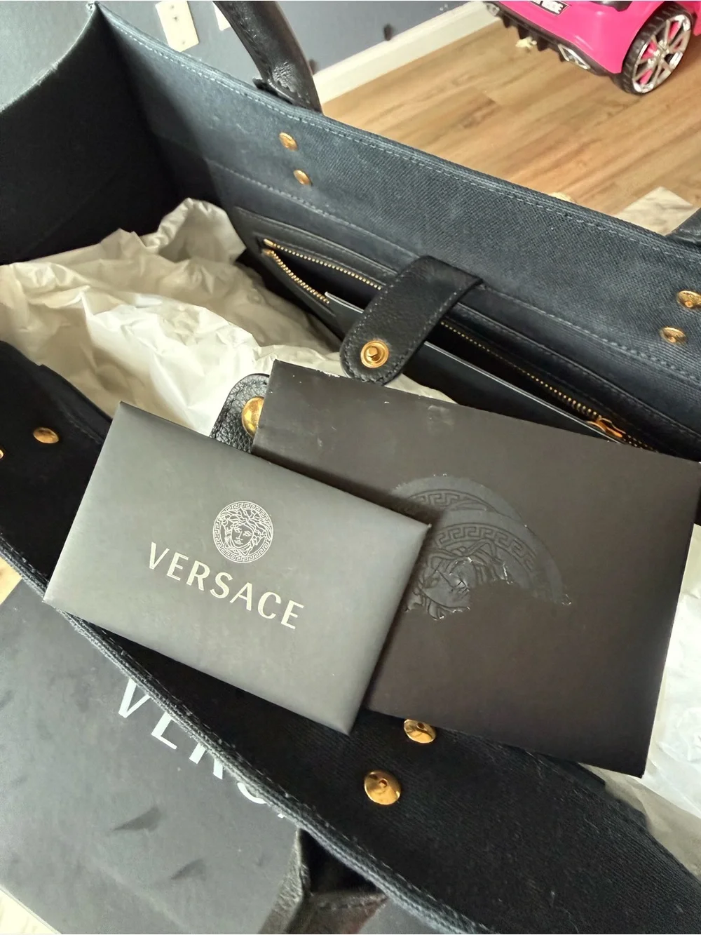 Versace “La Medusa” Logo Canvas Tote Bag